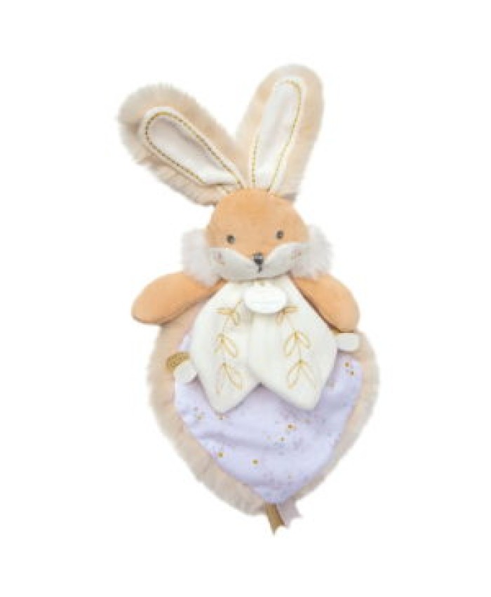 Dou Dou Et Compagnie Sugar Bunny wit en goud knuffeldoekje inclusief 